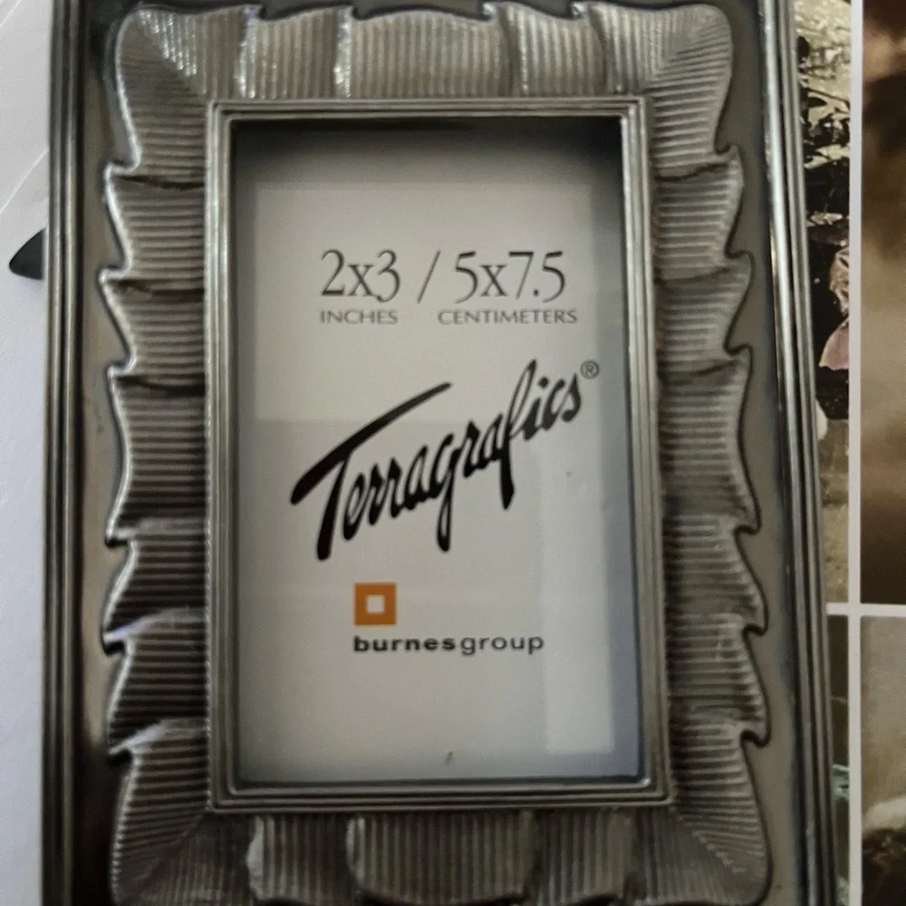 Elegant Silver Photo Frame for 2”x3” photo vintage art deco style
